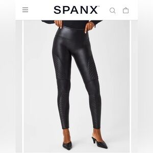 Spanx Faux Leather Moto Leggings